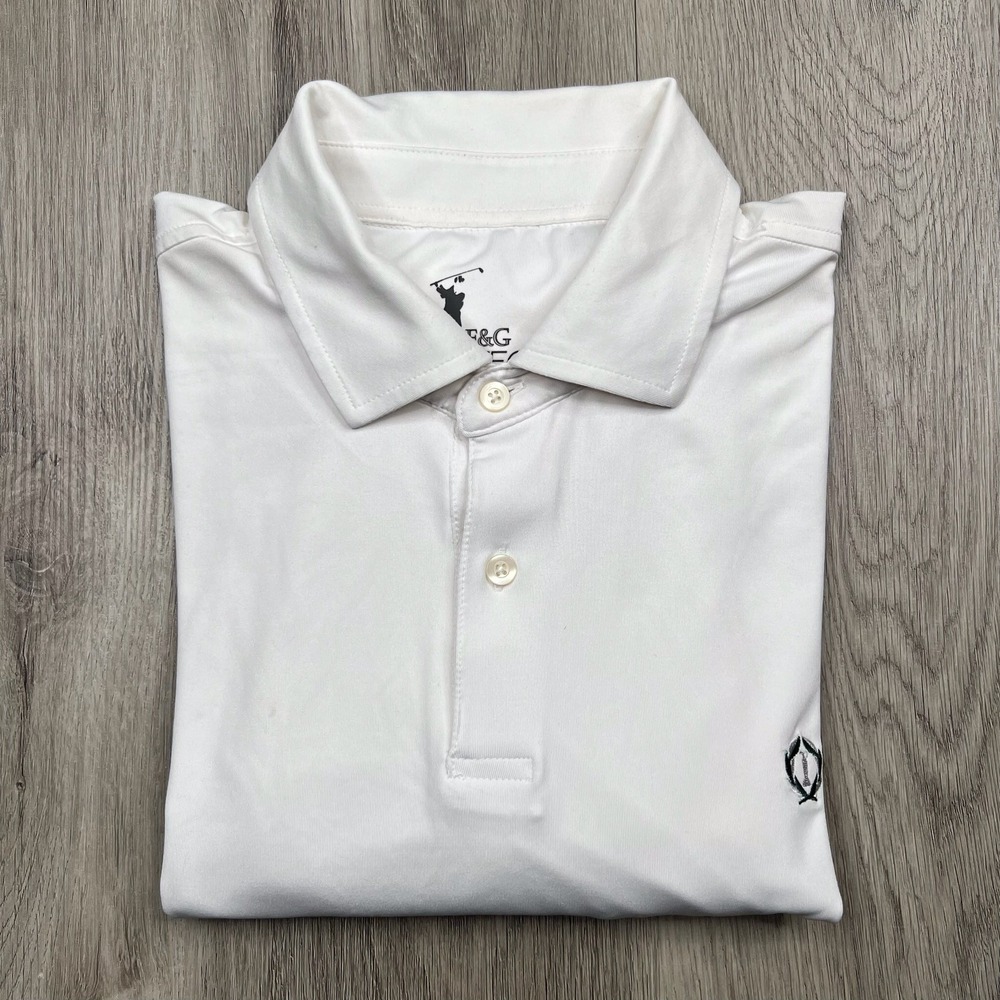 F & G Tech Golf Polo Shirt Mens Size Large White President's Cup